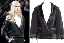 5K New Chanel 2011 Black Tweed Jacket 34 36 2 4 6 Coat Top Logo M S