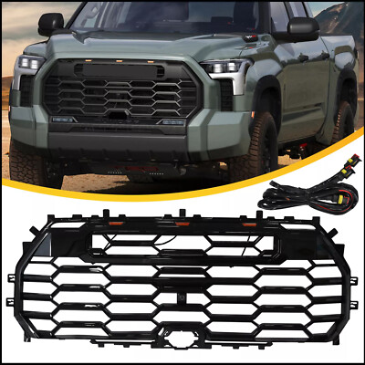 For 2022-2024 Toyota Tundra Trd Pro Front Bumper Grille w/ 3 LED Amber ...