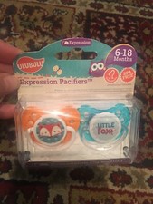 NIP Expressions Ulubulu Unisex Blue/Orange Little Fox Pacifiers 6-18 Months