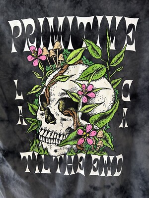 Primitive Skateboarding Black Tie Dye Tee Size Medium LA CA Immaculate