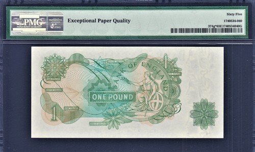 Great Britain 1 Pound 1970-77 STAR / REPLACEMENT MW15 P-374g* GEM UNC PMG 65 EPQ - Picture 2 of 2