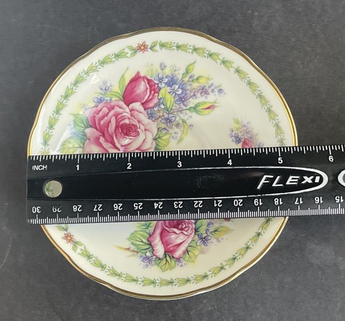 ROYALE GARDENS Bone China Staffs England Floral Rose & Lilac Tea Cup & Saucer - Picture 15 of 23