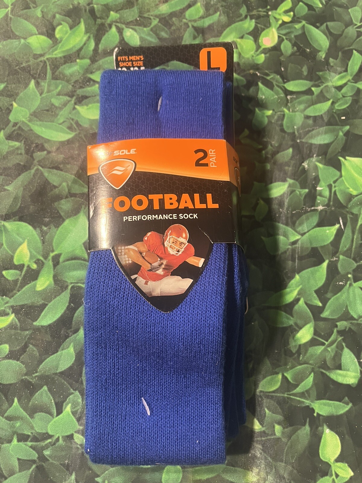 SAOLA SOF SUOLA CALZINI DA CALCIO 2 paia BLU LARGE DA UOMO TAGLIA 10 12 5
