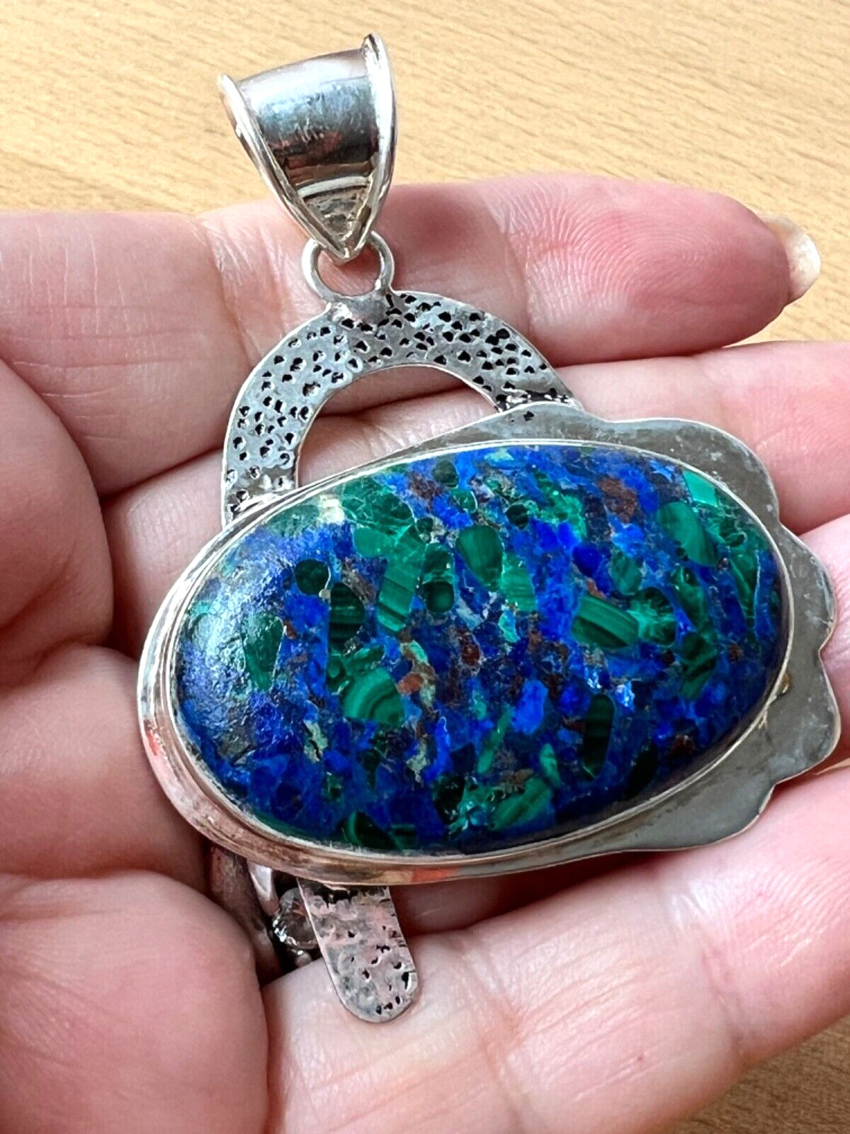 OVERSIZED STATEMENT LAPIS MALACHITE CHRYSOCOLLA P… - image 1