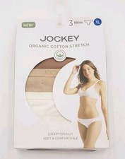 Jockey Organic Cotton Stretch Bikini Panty Underwear 3-Pair Size XL New