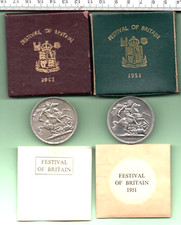 1951 GENUINE PAIR OF BOXED FESTIVAL OF BRITAIN GEORGE VI CROWNS (115)