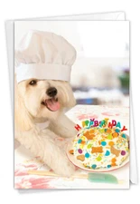 1 Funny Birthday Card with Envelope - Dog Chef C3200BDG