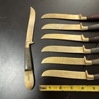 Vintage Benghwa Gold Tone Brass, Bronze Steak Knife Set Of 8 Made in Siam — photo 7