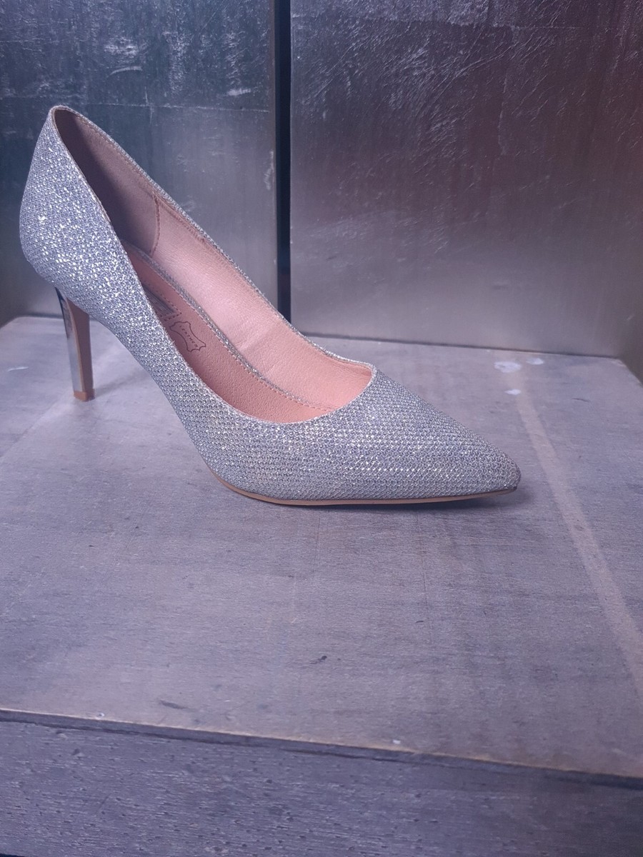 Glitzer Pfennigabsatz Pumps Mit Plateau Absatz Edle BUFFALO Shoes