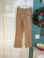 Women  s LILLY PULITZER Beige Horseshoes Corduroy Pants Size 2 CON60 