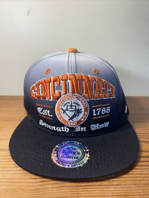 King's Choice Black Grey Snapback Cincinnati City Cap Hat 