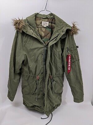 Fishtail Parka US Alpha Industries M65 Jacket Hooded Army Coat Mens Small |  eBay