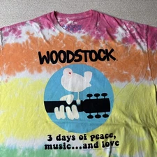 Liquid Blue Shirt Mens 2XL Tie Dye Short Sleeve Woodstock Music Hippy Boho