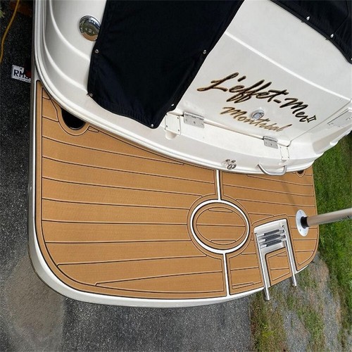 2000-2002 Rinker 232 Swim Platform Pad Boat EVA Foam Faux Teak Deck Floor Mat - Picture 7 of 24