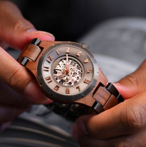 Jord Dover II Series Men's Walnut & Gunmetal Wristwatch-NEW WITHOUT TAGS - Picture 3 of 6