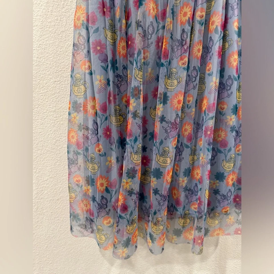 Disney X Su Universo Alicia en el País de las Maravillas Jardín Flores Azul Claro Falda Midi S Foto 4 de 4