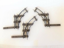 Bing Spur 0 Blech / Metall 3 Weichen links, rechts Uhrwerksbahn Trade Mark