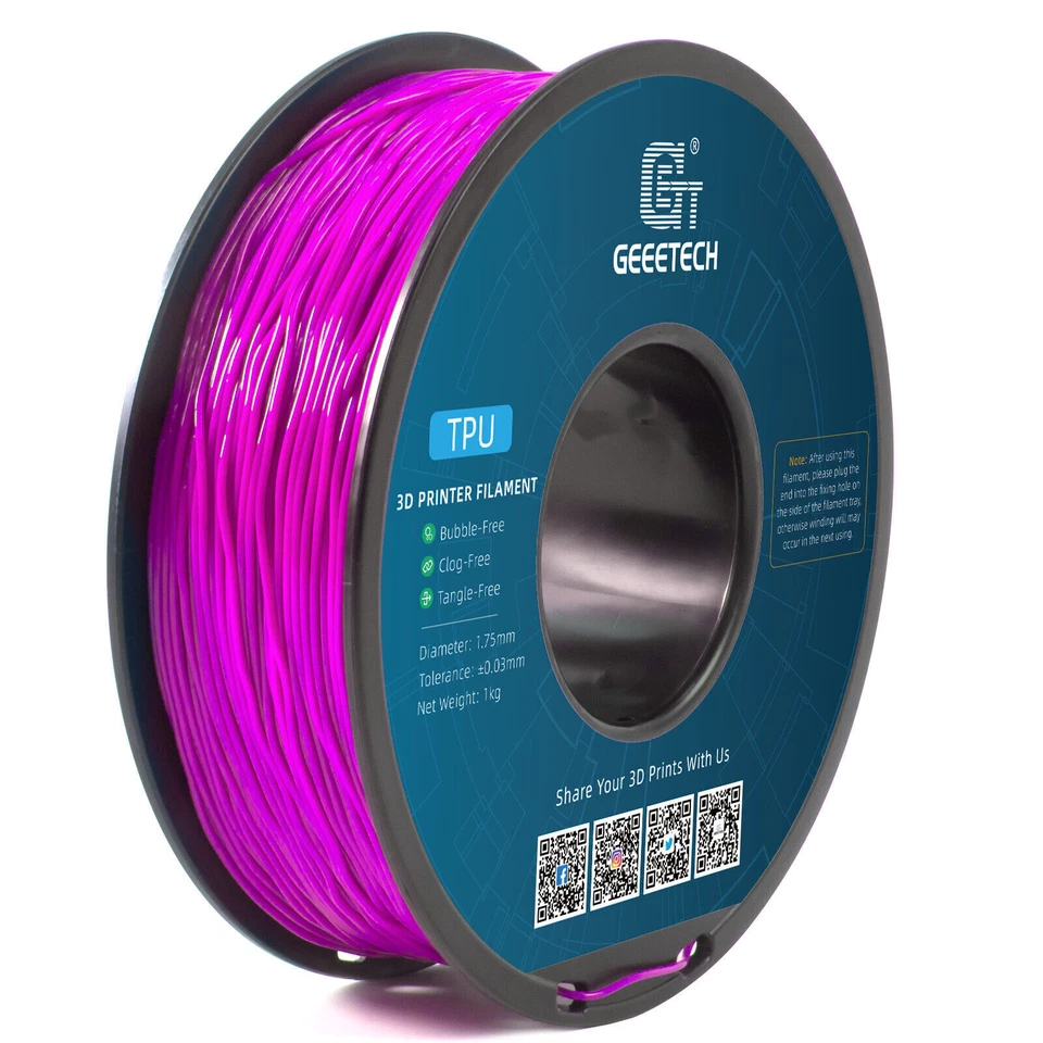 Filamento TPU color sólido GEEETECH 1 kg/rollo 1,75 mm flexible para impresora 3D EE. UU. Foto 4 de 4