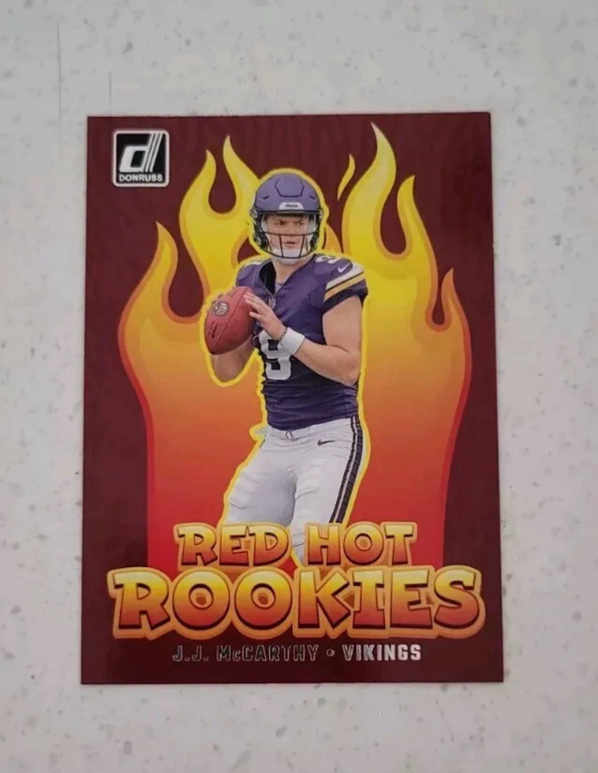 2024 Donruss JJ McCarthy #RHR-JJM Red Hot Rookies Insert RC SP Minnesota Vikings