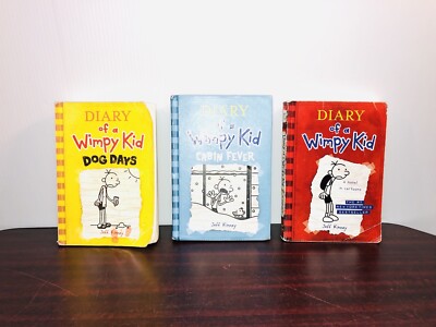 Lot of 3 Diary of a Wimpy Kid Jeff Kinney Chapter Kid Book Random MIX SET