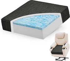 Dual-Layer Gel Memory Foam Recliner Cushions for Elderly, 20X20X5 Inch Thick Cha