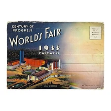 1933 Chicago World’s Fair Century of Progress 18 Double-Sided Color Views Folder