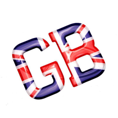 Self Adhesive GB Badge with Flag detail suitable for Classic Cars: Colour or B&W