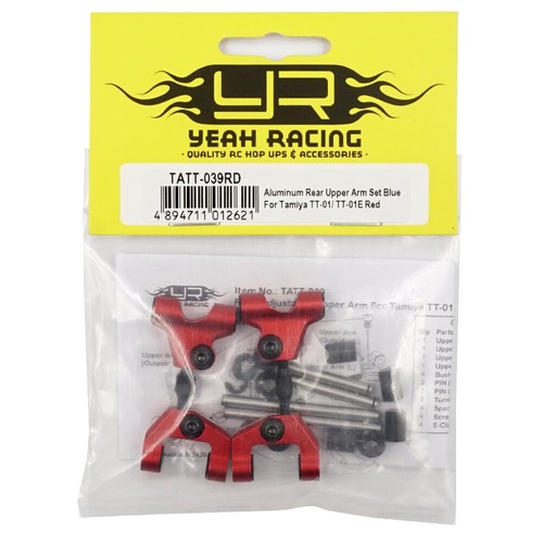 Yeah Racing Aluminum Rear Upper Arm Set For Tamiya TT-01 TT-01E Red RC Upgrades - Picture 2 of 3