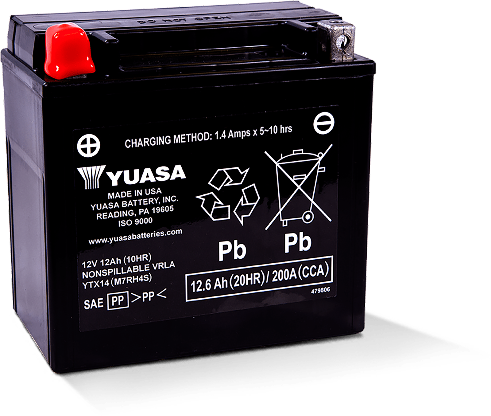 YUASA 2009-2018 BMW F800R YUAM7RH4S BATTERY YTX14 SEALED FACTORY ...