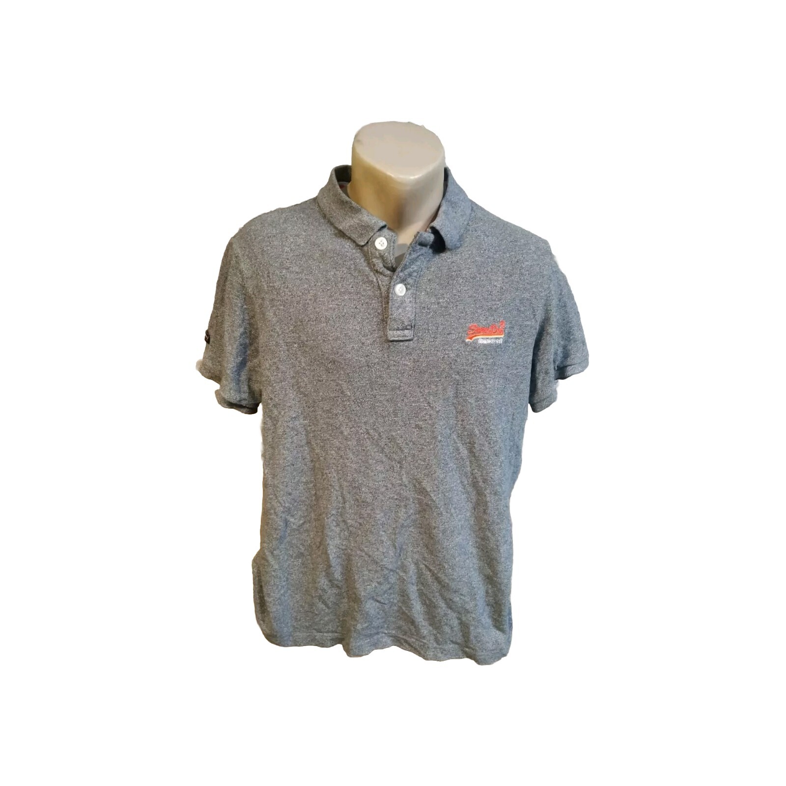 Superdry men's polo t-shirt size XL gray color
