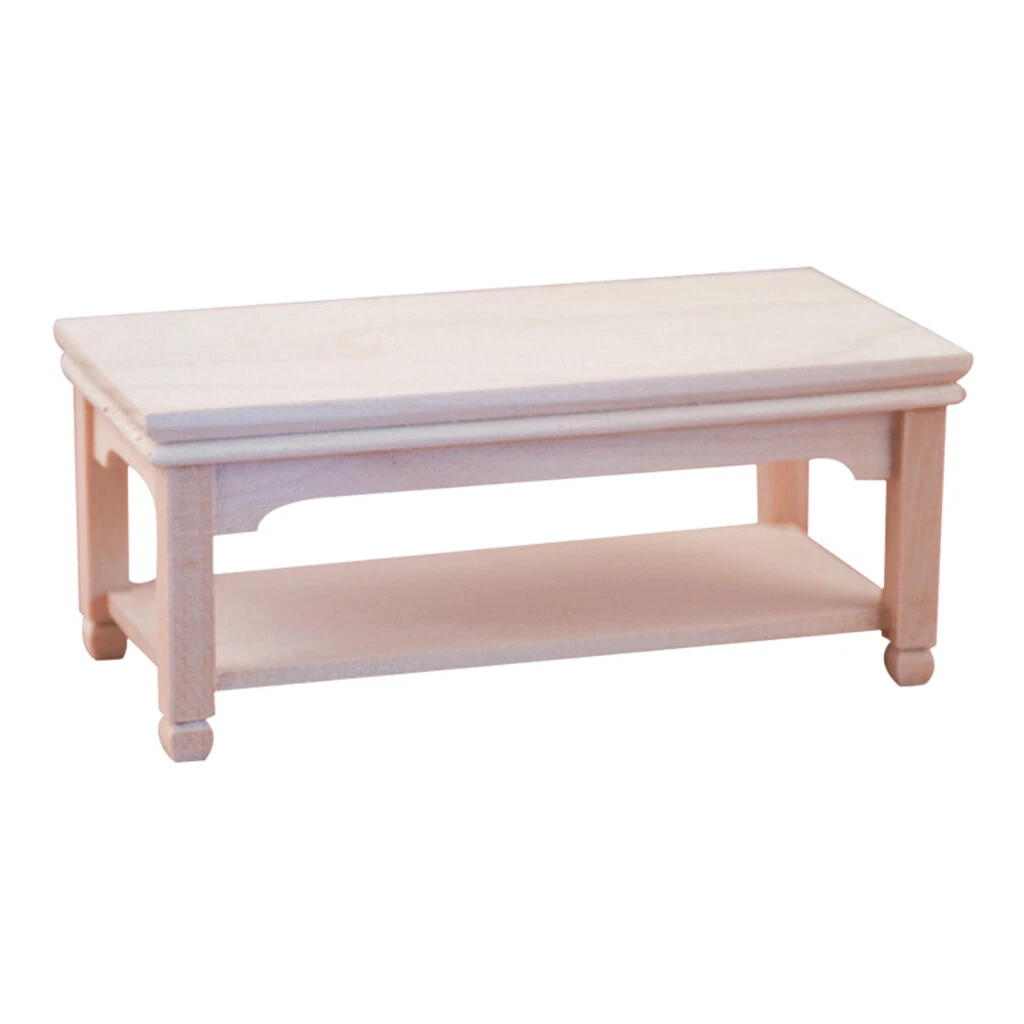 Set Mobili In Miniatura Scala 1:12 Per Casa Delle Bambole - Tavolo Rotondo E Sedie In Legno Bianco - 4