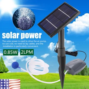 aerator oxygen fountain pond solar pump panel powered stone kit air garden water