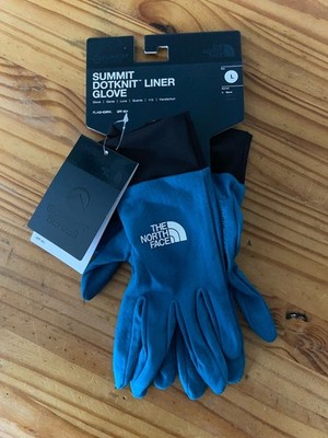 THE NORTH FACE Unisex Summit Series Dotknit Liner Gloves Dusk Blue SZ LARGE NWT