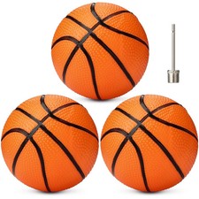 7 Inch Mini Basketballs Set of 3 with Ball Pump Needles 4", Orange