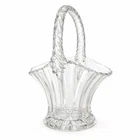Vintage Clear Pressed Glass Basket Candy Dish Starburst Base Depression Era