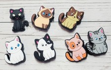 NEW  Set Of 7 Kitty Cat Charms For Crocs Style Clogs