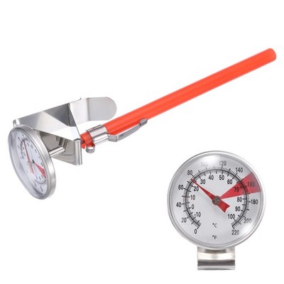 Bimetal Thermometer with 9in Stem & 1.5in Dial, -10-110°C Red Sheath
