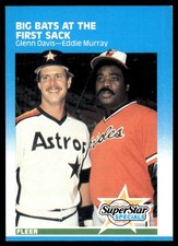 Big Bats at the First Sack (Glenn Davis / Eddie Murray) 1987 Fleer #636 MLB READ
