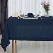 Navy Blue Linen Tablecloth 60 X 156 Inch - 100 Pure Linen Navy Tablecloth for R