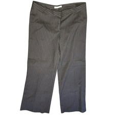 Forever 21 Vintage Y2K Pinstripe Wide Leg Pants Small 4 Grey Trouser Made in USA