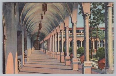 Postcard Ringling Museum Arcade Sarasota Fl Columns Courtyard Unp Linen