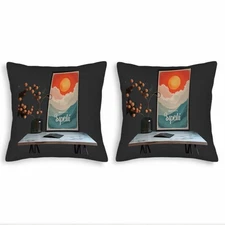Set of 2 Decorative Throw Pillow Covers 18x18in - Modern Minimalist Design 