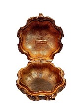 Vtg Este Lauder Gold Tone Pumpkin Trinket Box