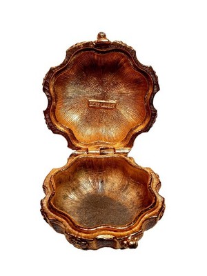 Vtg  Este Lauder Gold Tone Pumpkin Trinket Box