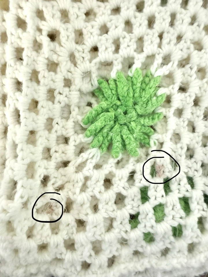 "Manta cuadrada de ganchillo tejida a ganchillo afgana 73x77"" King de colección hecha a mano" Foto 4 de 4