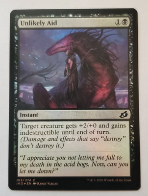 1x Unlikely Aid FOIL Ikoria MTG Magic the Gathering NM