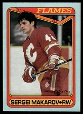1990-91 O-Pee-Chee Box Bottoms Sergei Makarov Calgary Flames #P