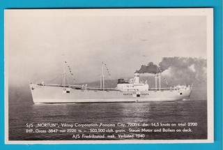 Original Real Photo Postcard Viking Corp Panama City S/S NORTUN