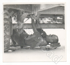 C1940's - Soldier Working on Army Truck Found Photo - XL1G