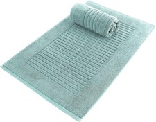 CTT - 2 Piece Bathroom Rugs Set 100 Cotton Bath Mats Non-Slip Comfy Highly...